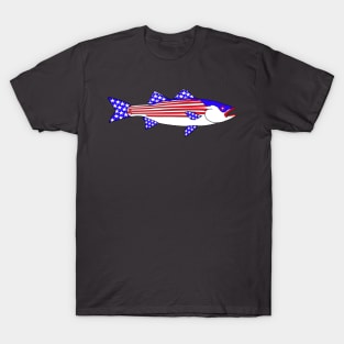 American Flag Striped bass The American Striper T-Shirt